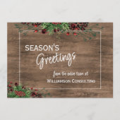 Aangepaste rode bessen Groene Holly Botanische Fol Feestdagenkaart (Voorkant)