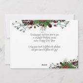 Aangepaste rode bessen Groene Holly Botanische Fol Feestdagenkaart (Achterkant)