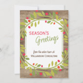 Aangepaste rode bessen Groene Holly Botanische Fol Feestdagenkaart (Voorkant)