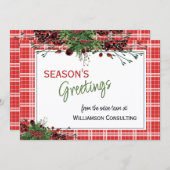 Aangepaste rode bessen Groene Holly Botanische Fol Feestdagenkaart (Voorkant / Achterkant)