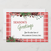 Aangepaste rode bessen Groene Holly Botanische Fol Feestdagenkaart (Voorkant)