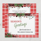 Aangepaste rode bessen Groene Holly Botanische Fol Feestdagenkaart (Voorkant / Achterkant)