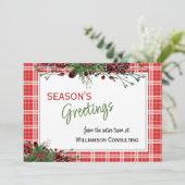 Aangepaste rode bessen Groene Holly Botanische Fol Feestdagenkaart (Staand voorkant)