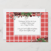 Aangepaste rode bessen Groene Holly Botanische Fol Feestdagenkaart (Achterkant)