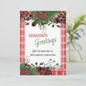 Aangepaste rode bessen Groene Holly Botanische Fol Feestdagenkaart (Staand voorkant)