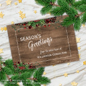 Aangepaste rode bessen Groene Holly Botanische Fol Feestdagenkaart