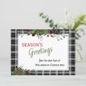 Aangepaste rode bessen Groene Holly Botanische Fol Feestdagenkaart (Staand voorkant)