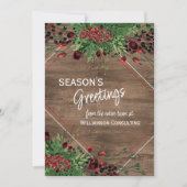 Aangepaste rode bessen Groene Holly Botanische Fol Feestdagenkaart (Voorkant)