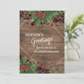 Aangepaste rode bessen Groene Holly Botanische Fol Feestdagenkaart (Staand voorkant)