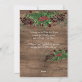 Aangepaste rode bessen Groene Holly Botanische Fol Feestdagenkaart (Achterkant)