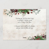 Aangepaste rode bessen Groene Holly Botanische Fol Feestdagenkaart (Achterkant)