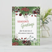 Aangepaste rode bessen Groene Holly Botanische Fol Feestdagenkaart (Staand voorkant)