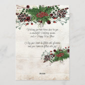 Aangepaste rode bessen Groene Holly Botanische Fol Feestdagenkaart (Achterkant)