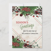 Aangepaste rode bessen Groene Holly Botanische Fol Feestdagenkaart (Voorkant)