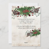 Aangepaste rode bessen Groene Holly Botanische Fol Feestdagenkaart (Achterkant)