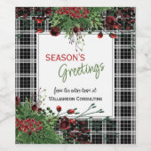 Aangepaste rode bessen groene hulst botanisch blad wijn etiket (Enkel label)