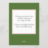 Aangepaste rode bessen groene hulst botanisch gebl feestdagenkaart (Achterkant)