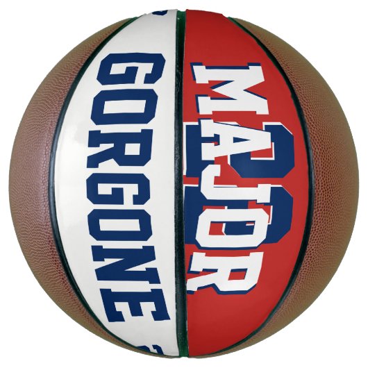 Aangepaste rode, blauwe Basketball Full Size-schoo Basketbal (Verticaal)
