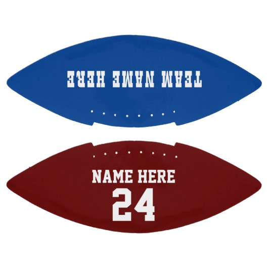 AANGEPASTE RODE BLAUWE NUMMER NAAM TYPOGRAFIE AMERICAN FOOTBALL (Panelen)