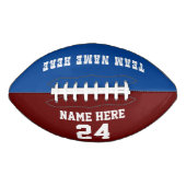 AANGEPASTE RODE BLAUWE NUMMER NAAM TYPOGRAFIE AMERICAN FOOTBALL (Voorkant)