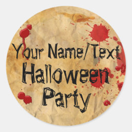 Aangepaste rode bloedspatten Halloween Party Ronde Sticker