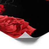 Aangepaste Rode Bloemen Bruiloft Jubileum Poster (Hoek)