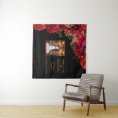 Aangepaste rode bloemenbruiloft Jubileum tapijt Wandkleed (In Situ (horizontaal))