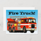 Aangepaste rode brandweerwagen briefkaart (Voorkant / Achterkant)