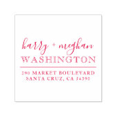 Aangepaste rode bruiloft namen script retour adres  zelfinktende stempel (Design)