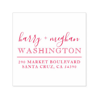 Aangepaste rode bruiloft namen script retour adres  zelfinktende stempel