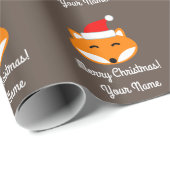 Aangepaste rode bruine vos Kerst kinder feestdag Cadeaupapier (Rol Hoek)