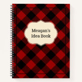 Aangepaste rode buffelplaat notitieboek (Voorkant)
