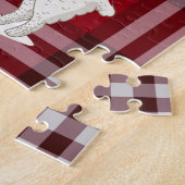 Aangepaste rode buffercontrole Tartan Llama Alpaca Legpuzzel (Zijkant)