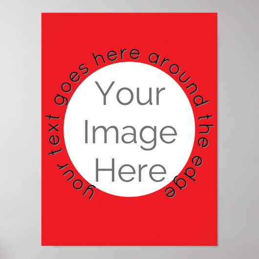 Aangepaste rode cirkel fotoposter – Voeg afbeeldin Poster (Voorkant)