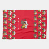 Aangepaste rode DRIE BEERS Theedoek (Horizontaal)