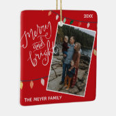 Aangepaste rode droog en heldere kerstverlichting keramisch ornament (Rechts)