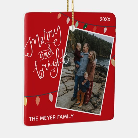 Aangepaste rode droog en heldere kerstverlichting keramisch ornament (Rechts)