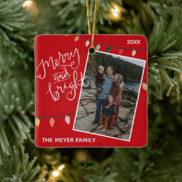 Aangepaste rode droog en heldere kerstverlichting keramisch ornament