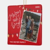 Aangepaste rode droog en heldere kerstverlichting  keramisch ornament (Links)