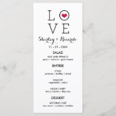 Aangepaste Rode Eenvoudige Liefde Trouwmenu Menu (Voorkant)