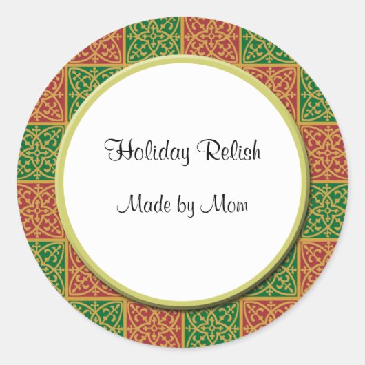 Aangepaste rode en groene Patroon Sticker (Voorkant)