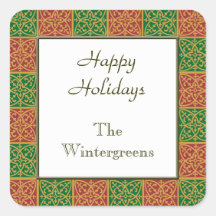 Aangepaste rode en groene vakantie bakken Stickers