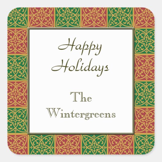 Aangepaste rode en groene vakantie bakken Stickers (Voorkant)