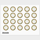 Aangepaste rode en groene vakantie Patroon Gift St Ronde Sticker (Vel)