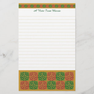 Aangepaste rode en groene vakantie Stationery Line Briefpapier