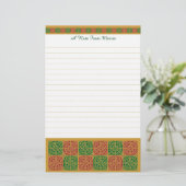 Aangepaste rode en groene vakantie Stationery Line Briefpapier (Staand voorkant)