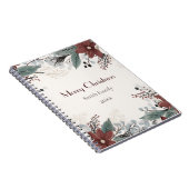 Aangepaste rode en witte aquarel bloemenkerst notitieboek (Rechterzijde)
