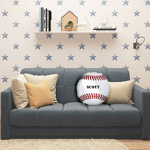 Aangepaste rode en witte Baseball Pillow Rond Kussen