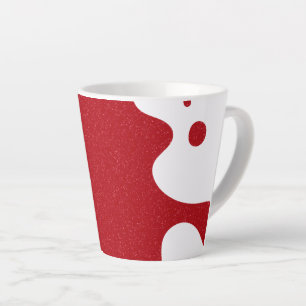 Aangepaste rode en witte blob-mok – Bewerkbaar ont Latte Mok