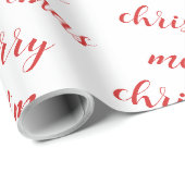 Aangepaste rode en witte sjabloon Kerstcadeau Cadeaupapier (Rol Hoek)